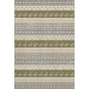 HomeRoots 10' X 14' Gray Ivory Gold Abstract Area Rug – Washable, UV-Protected, Stylish for High-Traffic Homes 701906