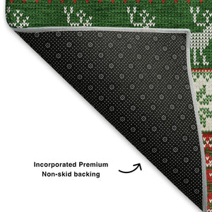 HomeRoots 5' X 8' Vibrant Red Green Ivory Abstract Geometric Washable Area Rug for Kids & Pets - UV Protected 701908