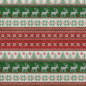 HomeRoots 8' X 10' Abstract Geometric Area Rug in Red, Green & Ivory – Washable, UV-Protected, Stain-Resistant! 701910