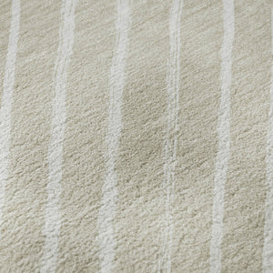 HomeRoots 8' Beige and Ivory Abstract Geometric Round Rug - Washable, UV Resistant, Ideal for High-Traffic Areas 701915