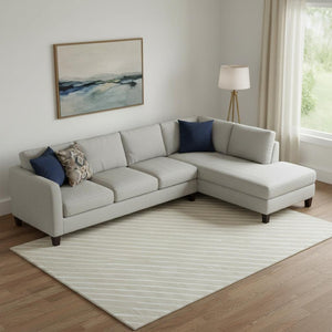 HomeRoots 9' X 12' Beige & Ivory Abstract Geometric Area Rug - Washable, UV-Protected, Stain-Resistant Design 701917