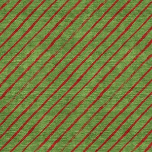 HomeRoots 5' X 8' Fern Green and Red Abstract Geometric Area Rug - Washable, UV-Protected, Durable Design 701920