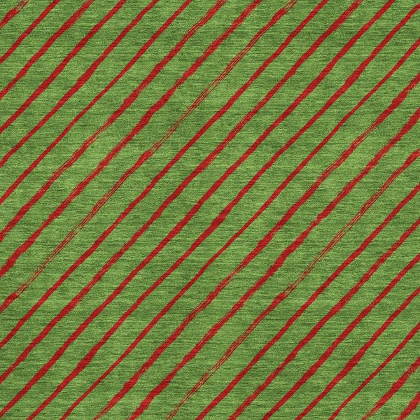 HomeRoots 5' X 8' Fern Green and Red Abstract Geometric Area Rug - Washable, UV-Protected, Durable Design 701920