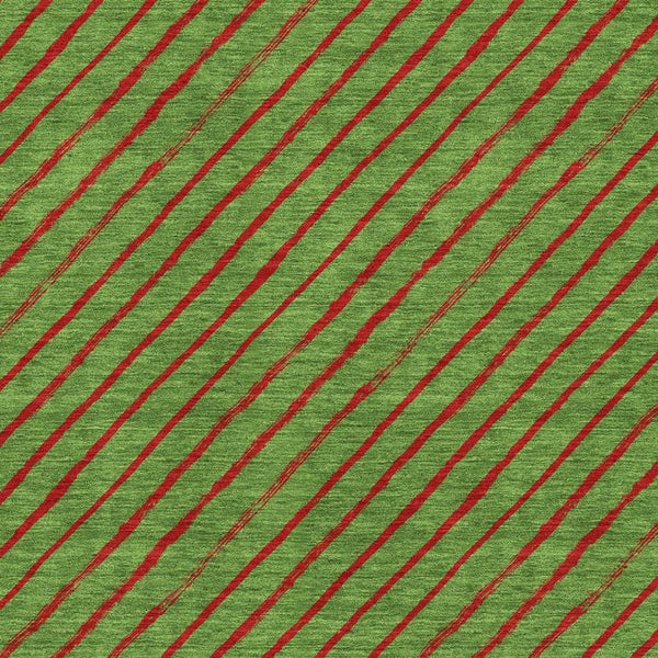 HomeRoots 9' X 12' Modern Fern Green and Red Abstract Geometric Area Rug - Washable, UV-Protected, Durable Design 701923