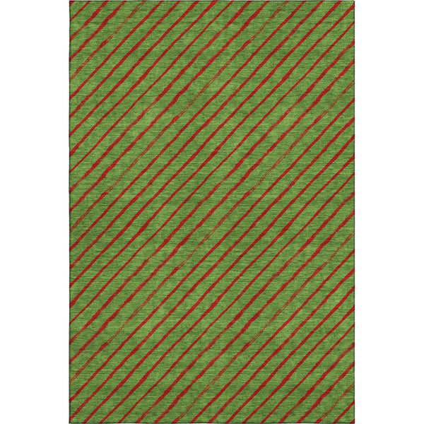 HomeRoots 10' X 14' Fern Green & Red Abstract Geometric Washable Area Rug - Durable, Stylish, UV Protected! 701924