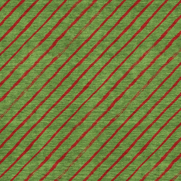 HomeRoots 10' X 14' Fern Green & Red Abstract Geometric Washable Area Rug - Durable, Stylish, UV Protected! 701924