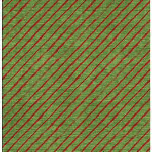HomeRoots 10' X 14' Fern Green & Red Abstract Geometric Washable Area Rug - Durable, Stylish, UV Protected! 701924