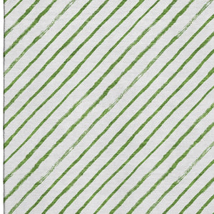 HomeRoots 5' X 8' Green and Ivory Abstract Geometric Area Rug - Washable, UV Protected, Non-Slip Backing! 701926
