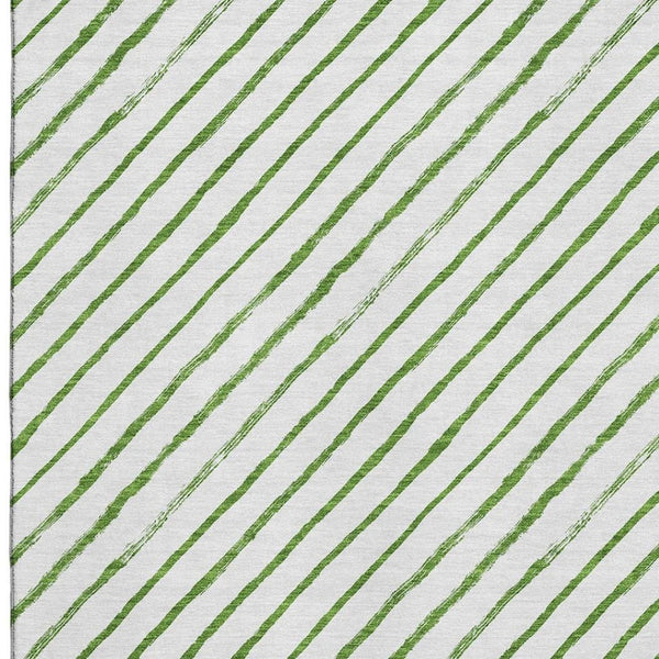 HomeRoots 5' X 8' Green and Ivory Abstract Geometric Area Rug - Washable, UV Protected, Non-Slip Backing! 701926