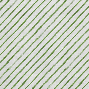 HomeRoots 8' X 10' Green and Ivory Geometric Washable Area Rug with UV Protection for Modern Living Spaces 701928
