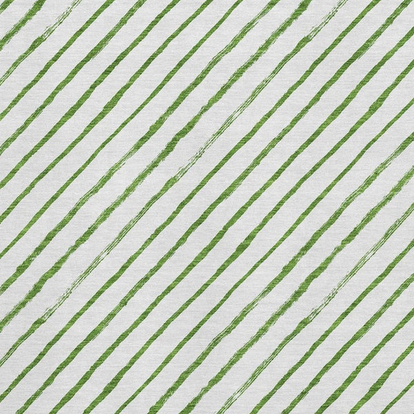 HomeRoots 8' X 10' Green and Ivory Geometric Washable Area Rug with UV Protection for Modern Living Spaces 701928