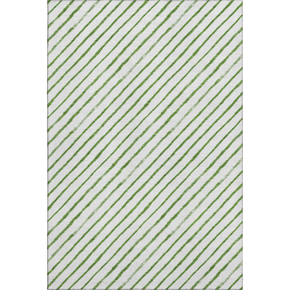 HomeRoots 9' X 12' Stylish Green & Ivory Abstract Geometric Washable Area Rug with UV Protection & Durability 701929