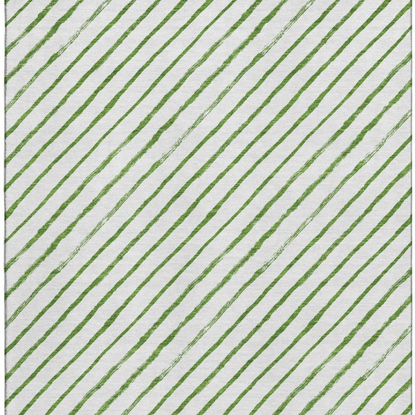 HomeRoots 9' X 12' Stylish Green & Ivory Abstract Geometric Washable Area Rug with UV Protection & Durability 701929