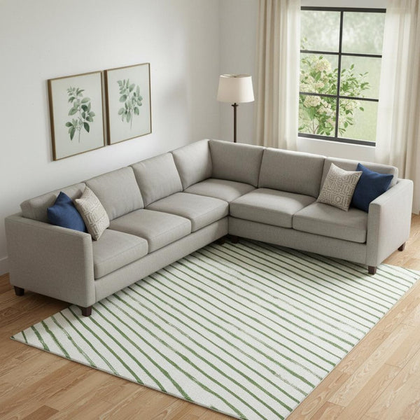 HomeRoots 10' Green And Ivory Abstract Geometric Area Rug - Washable, UV-Protected, Durable for Busy Spaces 701930