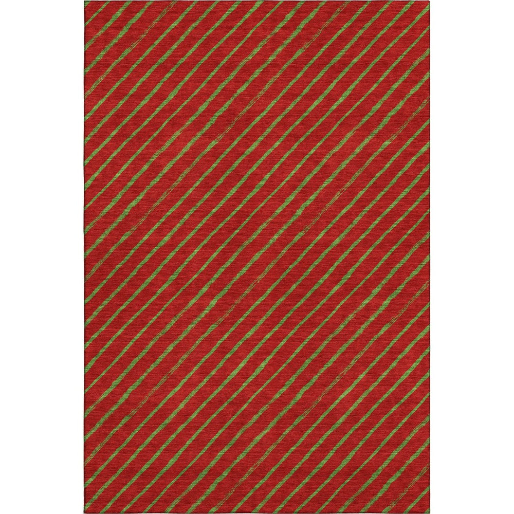 HomeRoots 10' X 14' Merlot & Green Abstract Geometric Area Rug – Washable, UV-Protected, Perfect for Busy Homes! 701936