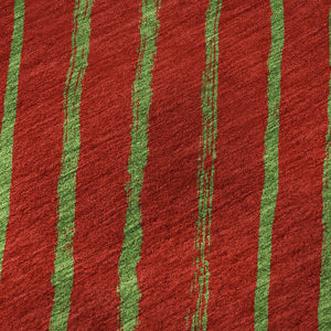 HomeRoots 10' X 14' Merlot & Green Abstract Geometric Area Rug – Washable, UV-Protected, Perfect for Busy Homes! 701936