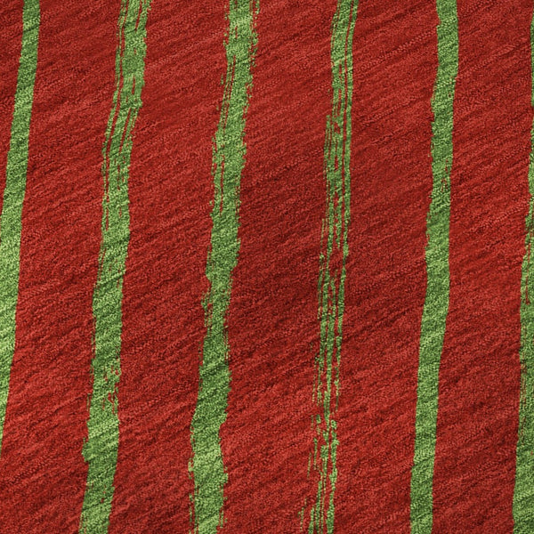 HomeRoots 10' X 14' Merlot & Green Abstract Geometric Area Rug – Washable, UV-Protected, Perfect for Busy Homes! 701936