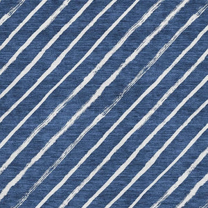 HomeRoots 5' X 8' Navy Blue & Ivory Abstract Geometric Area Rug - Washable, UV Protected, Non-Slip Design 701938