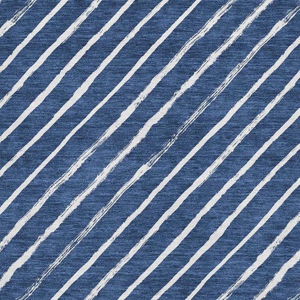HomeRoots 5' X 8' Navy Blue & Ivory Abstract Geometric Area Rug - Washable, UV Protected, Non-Slip Design 701938