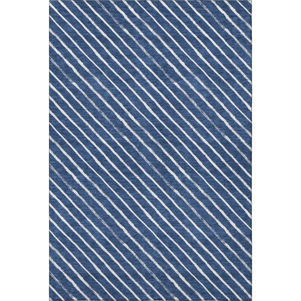 HomeRoots 10' x 14' Navy Blue & Ivory Abstract Geometric Area Rug - Washable, UV-Protected, Stylish & Durable! 701942