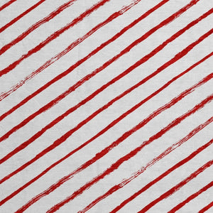 HomeRoots 8' Red And White Abstract Geometric Round Rug - Washable, UV Protected, Stylish & Durable Home Accent 701945