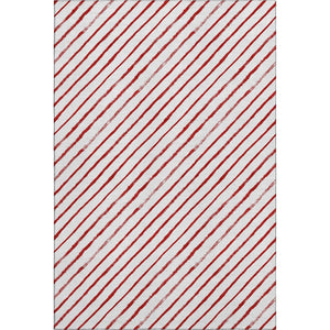 HomeRoots 10' X 14' Red And White Geometric Area Rug - Washable, Stain-Resistant, UV Protected for Durability! 701948