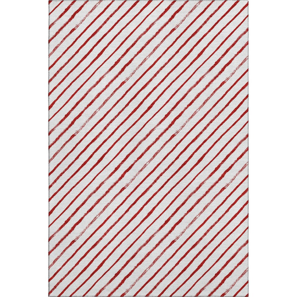 HomeRoots 10' X 14' Red And White Geometric Area Rug - Washable, Stain-Resistant, UV Protected for Durability! 701948