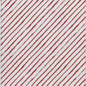 HomeRoots 10' X 14' Red And White Geometric Area Rug - Washable, Stain-Resistant, UV Protected for Durability! 701948