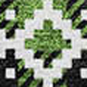 HomeRoots 8' X 10' Modern Green Ivory Black Abstract Geometric Washable Rug with UV Protection & Durability 701958