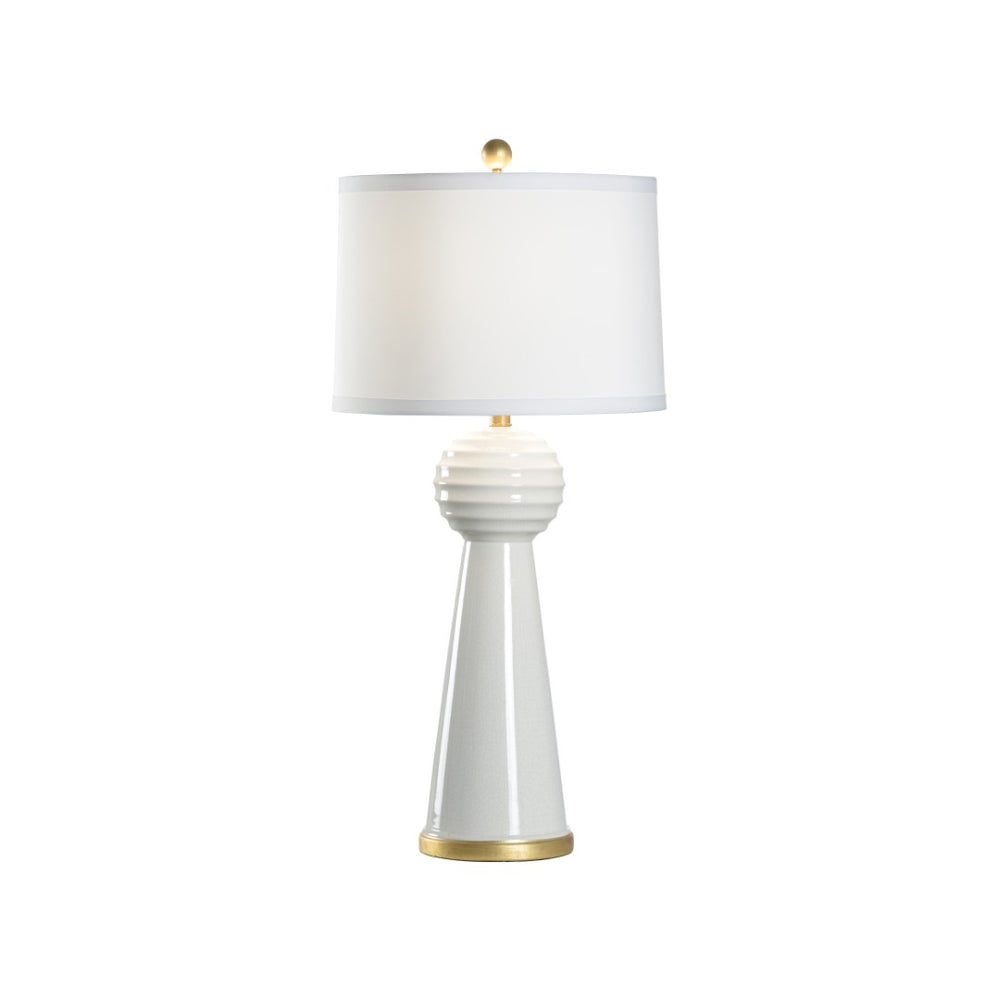 Chelsea House Bianco Italian Ceramic Table Lamp With Cream Crackle Glaze And Gold Leaf Accents — 34.5" Tall Statement Piece 70196