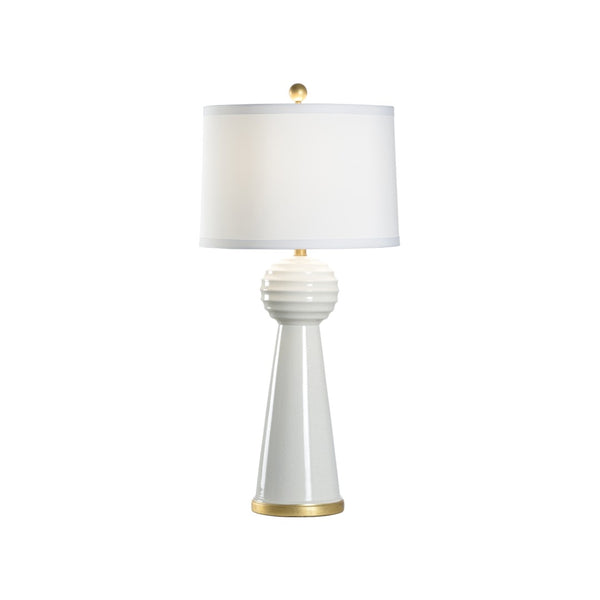 Chelsea House Bianco Italian Ceramic Table Lamp With Cream Crackle Glaze And Gold Leaf Accents — 34.5" Tall Statement Piece 70196