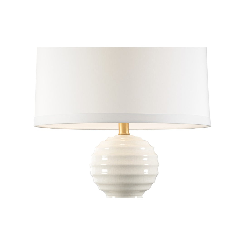 Chelsea House Bianco Italian Ceramic Table Lamp With Cream Crackle Glaze And Gold Leaf Accents — 34.5" Tall Statement Piece 70196