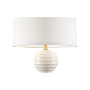 Chelsea House Bianco Italian Ceramic Table Lamp With Cream Crackle Glaze And Gold Leaf Accents — 34.5" Tall Statement Piece 70196