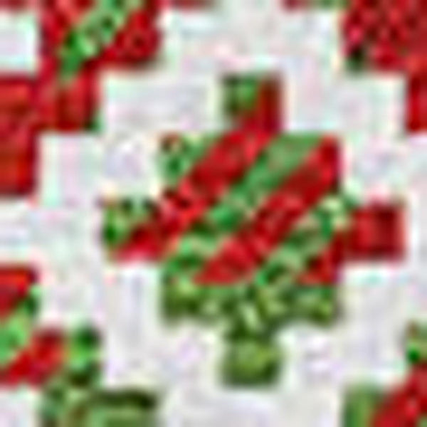HomeRoots 5' X 8' Abstract Geometric Area Rug in Fern Green, Red & Ivory – Washable, UV Protected & Durable 701962