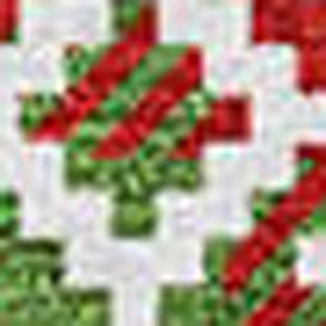 HomeRoots 8' X 10' Washable Abstract Geometric Area Rug in Fern Green, Red & Ivory with UV Protection Features 701964