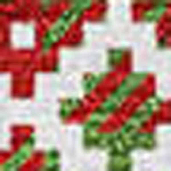 HomeRoots 10' Abstract Geometric Area Rug in Fern Green, Red & Ivory - Washable, UV-Protected, Non-Slip Design 701966