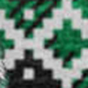 HomeRoots 8' Green Black and Ivory Abstract Geometric Washable Round Rug - Durable, UV Protected & Stylish 701969