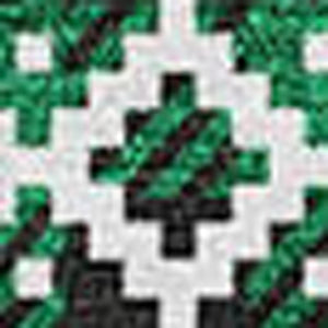 HomeRoots 8' X 10' Abstract Geometric Area Rug in Green, Black & Ivory - Washable, UV Protected, Durable Design 701970