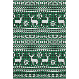 HomeRoots 9' Contemporary Green, Black & Ivory Abstract Geometric Washable Area Rug with UV Protection & Durability 701971