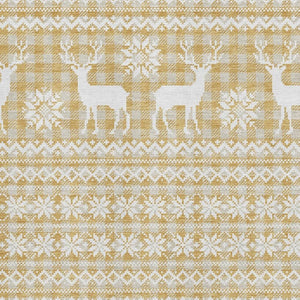 HomeRoots 5' X 8' Geometric Washable Area Rug in Gold, Gray & Ivory - Durable, UV-Protected & Stain-Resistant! 701974