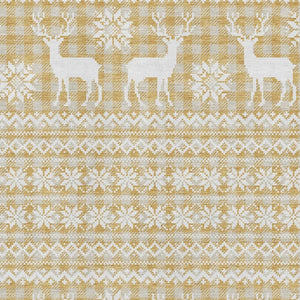 HomeRoots 9' X 12' Washable Gold, Gray & Ivory Geometric Area Rug with UV Protection for High-Traffic Homes 701977
