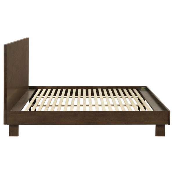 English Elm Hemlock Architectural Platform Bed Warm Wood Grain Headboard for Master Suite B062S01534