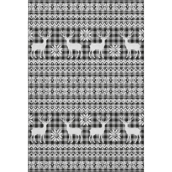 HomeRoots 8' X 10' Modern Abstract Geometric Area Rug - Gray, Black & Ivory, Washable, UV Protected & Durable 701982