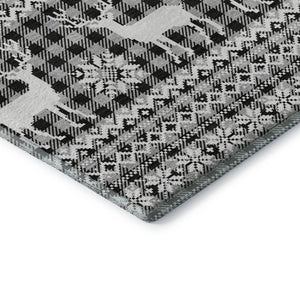 HomeRoots 8' X 10' Modern Abstract Geometric Area Rug - Gray, Black & Ivory, Washable, UV Protected & Durable 701982