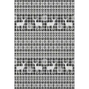 HomeRoots 8' X 10' Modern Abstract Geometric Area Rug - Gray, Black & Ivory, Washable, UV Protected & Durable 701982