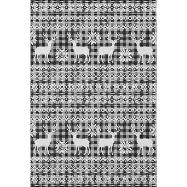 HomeRoots 8' X 10' Modern Abstract Geometric Area Rug - Gray, Black & Ivory, Washable, UV Protected & Durable 701982