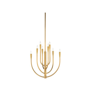 Chelsea House Esme Antique Brass Chandelier With 8-Arm Circular Design, Warm Hand-Dyed Patina For Dining Rooms 70199