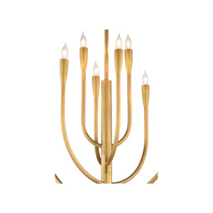 Chelsea House Esme Antique Brass Chandelier With 8-Arm Circular Design, Warm Hand-Dyed Patina For Dining Rooms 70199