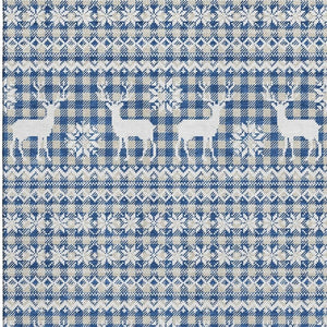 HomeRoots 10' X 14' Stylish Navy Blue Abstract Area Rug - Washable, Stain-Resistant, UV-Protected for Homes 701990