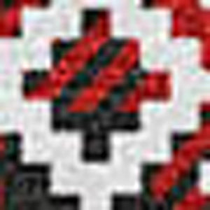 HomeRoots 10' X 14' Bold Red Black Ivory Abstract Geometric Washable Rug with UV Protection for Modern Homes 701996